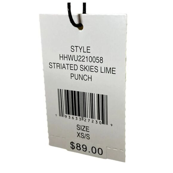 H By Halston Striated Skies Lime Green Poncho Blouse Womens Designer Top XS NWT - Picture 7 of 10